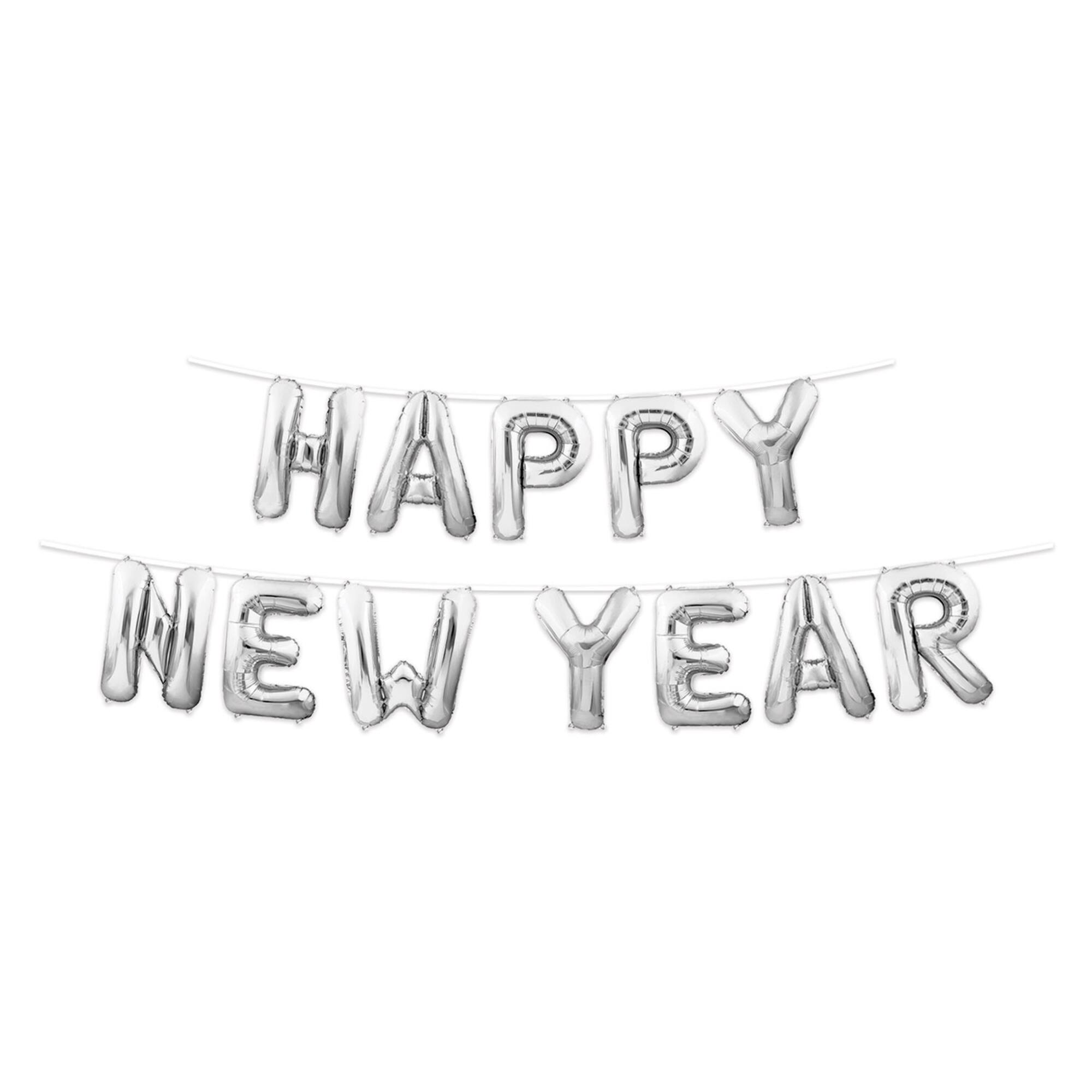 Beistle 12ft. Silver Happy New Year Balloon Streamers, 2ct.